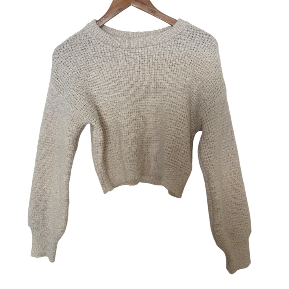 Your Favorite Cropped Waffle Knit Sweater - Picture 2 of 5